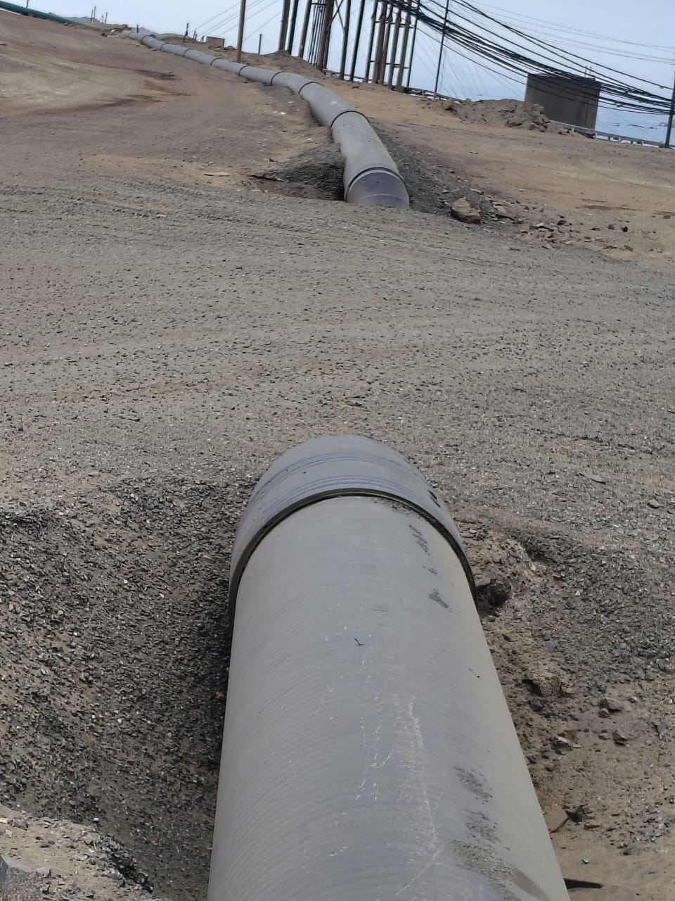 Tuberías HDPE en almacén o proyecto